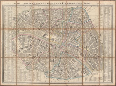 1852 Logerot Pictorial City Plan or Map of Paris, France
