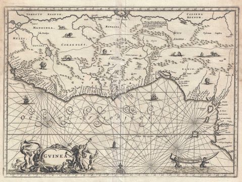 1686 Dapper Map of the Guinea Coast of West Africa