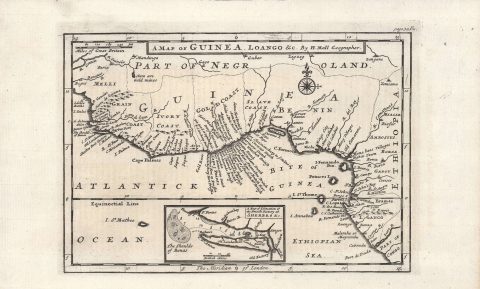 1716 Hermann Moll Map of West Africa