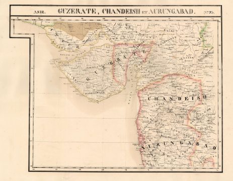 1827 Vandermaelen Map of Gujarat and Western Maharashtra State