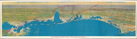 1926 Poole Brothers Map of the United States Gulf Coast