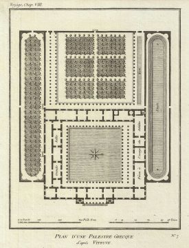 1791 Bocage Plan of an Ancient Greek Gymnasium School
