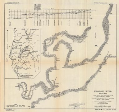 1913 U.S. Army Corps of Engineers Map of the Hillsborough River, Florida