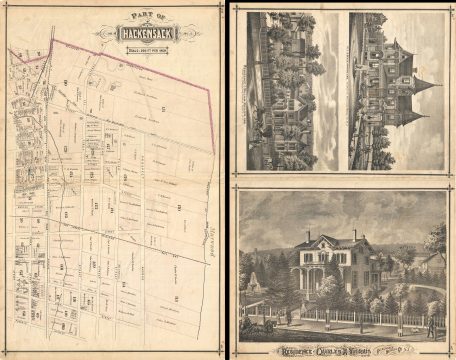 1876 Walker Map of Hackensack, New Jesey