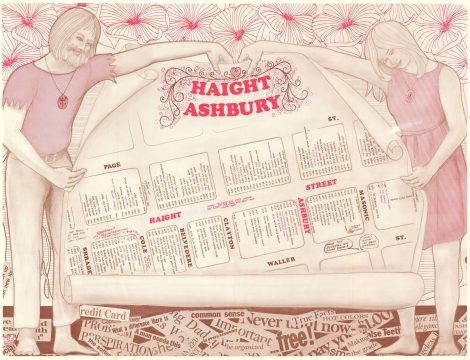 1967 Rhodes Map of Haight-Ashbury, San. Francisco - Hippieville U.S.A.
