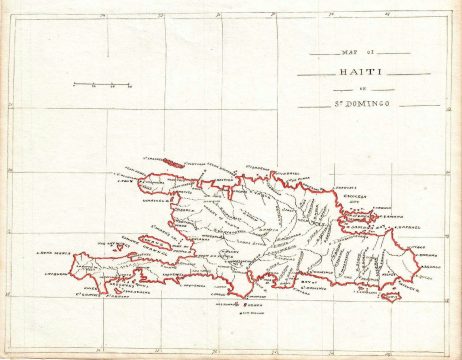 1835 Manuscript Map of Hispaniola or Santo Domingo, West Indies