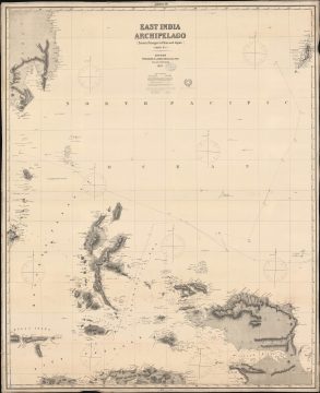 1884 Imray Blueback Chart of Spice Islands w/ Voyages Noted