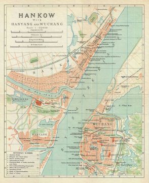 1924 Imperial Japanese Railway Map of Hankow (Hankou), Hanyang and Wuchang (Wuhan), China