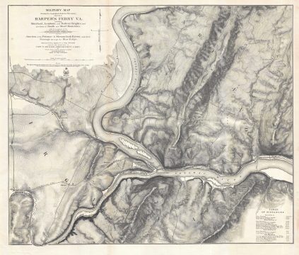 1863 Weyss Map of Harper's Ferry, West Virginia During the American Civil War
