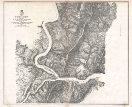 1867 Weyss Map of the Battlefied of Harper's Ferry during the U.S. Civil War
