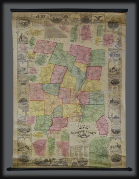 1855 Woodford Wall Map of Hartford County, Connecticut