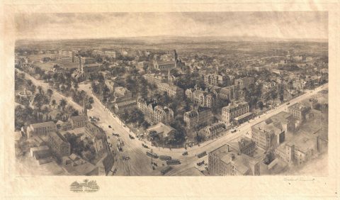 1906 Richard Rummell View of Harvard University, Cambridge, Massachusetts