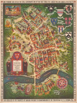 1935 Schruers Pictorial Map of Harvard University