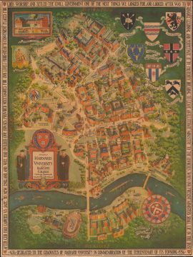 1935 Schruers Pictorial Map of Harvard University