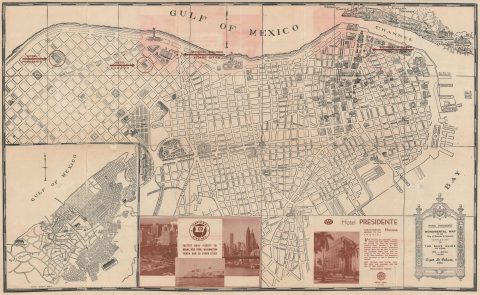 1952 Le Febure Pictorial Map of Havana, Cuba