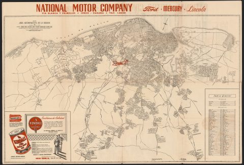 1953 Ricardo Suarez Lopez Road Map of Metropolitan Havana