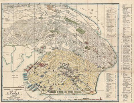 1950 Mirabal Panoramic Map of Havana, Cuba