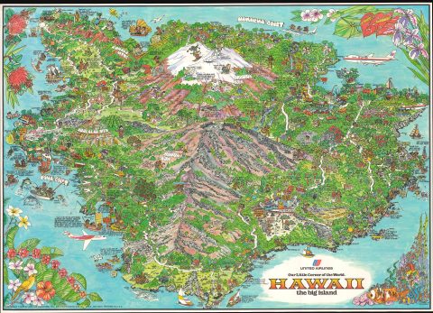 1979 Archar / Forrest Pictorial View of the Island of Hawai'i (the Big Island)