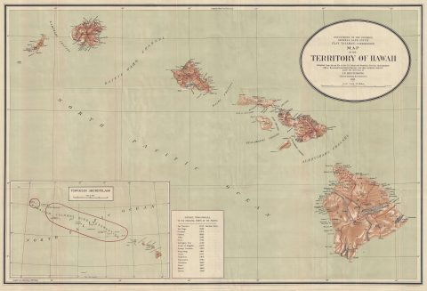 1915 Berthrong Map of Hawaii