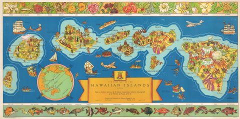 1937 Parker Edwards Dole Pineapple Map of Hawaii