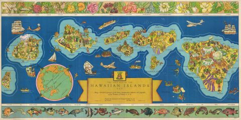 1937 Parker Edwards Dole Pineapple Map of Hawaii