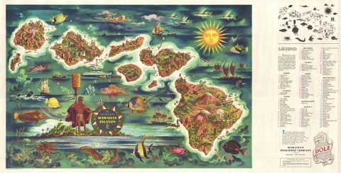 1950 Joseph Feher Dole Map of Hawaii