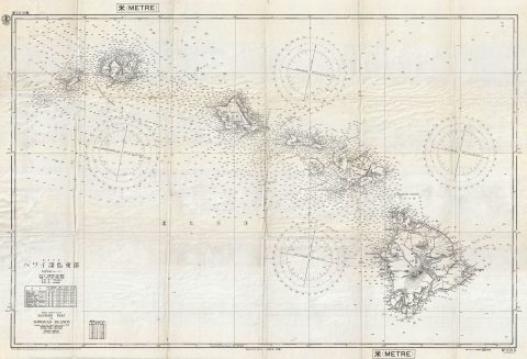 1939 Japanese World War II Chart or Map of Hawaii
