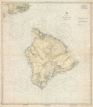 1944 U.S. Coast and Geodetic Survey Map or Chart of Hawaii