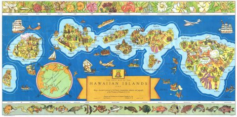 1937 Parker Edwards Dole Pineapple Map of Hawaii