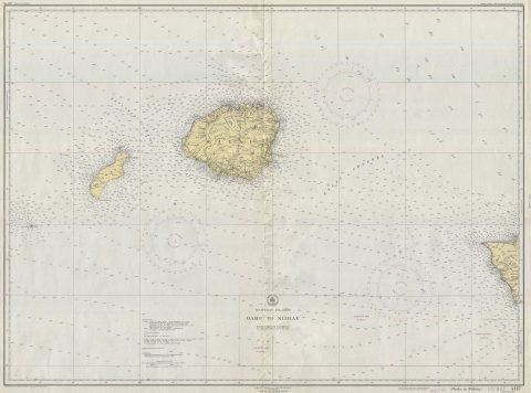 1947 U.S. Coast Survey Chart of Oahu, Kauai, Niihau