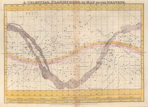 1833 Burritt / Huntington Map of the Heavens or A Celestial Planisphere