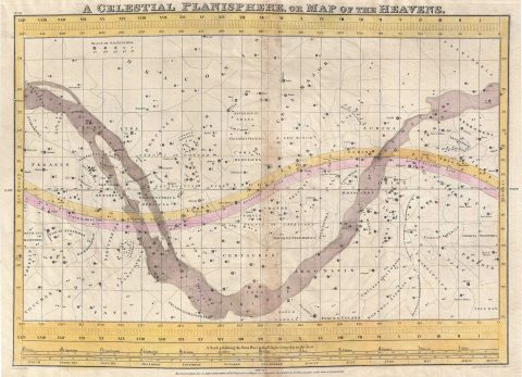 1833 Burritt - Huntington Map of the Heavens or A Celestial Planisphere