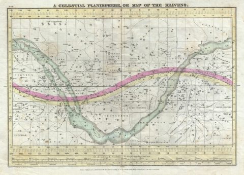 1835 Burritt - Huntington Map of the Heavens or A Celestial Planisphere