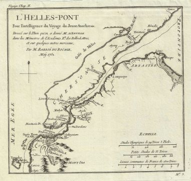 1782 Bocage Map of Hellespont, Ancient Greece