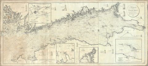 1815 Blankensteiner Blueback Nautical Chart or Map: Helsinki to St. Petersburg
