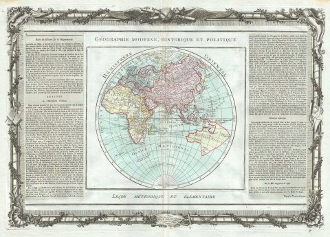 1786 Desnos and de la Tour Map of the Eastern Hemisphere