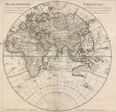 1724 Delisle Map of the Eastern Hemisphere (w/ Sea of Korea)