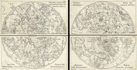 1754 Gabriel Ramirez Map of the Stars and Constellations of the Northern and Southern Hemispheres