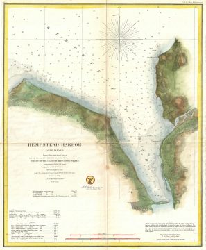 1859 U.S. Coast Survey Chart or Map of Hempstead Harbor, Long Island, New York