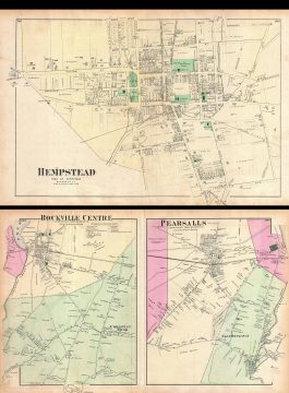 1873 Beers Map of the Towns of Hempstead, Rockville and Pearsalls, Long Island, New York