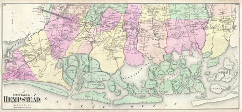 1873 Beers Map of South Hempstead, Long Island, New York