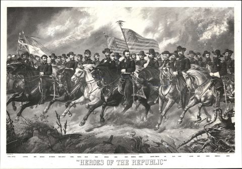 1867 Howard Lithograph View of Union Civil War Heroes