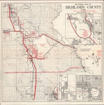 1956 Florida Realty Bureau Promotional Map of Highlands County, Florida