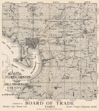1920 Tampa Board of Trade Map of Hillsborough County, Florida