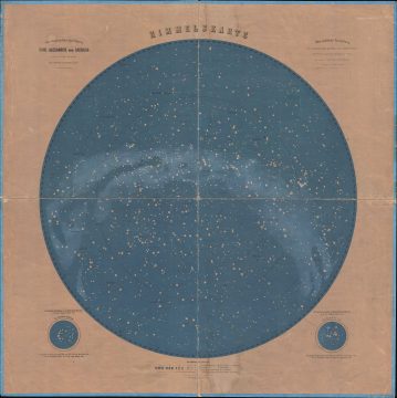 1875 Pitschner Map of the Night Sky in Central Europe