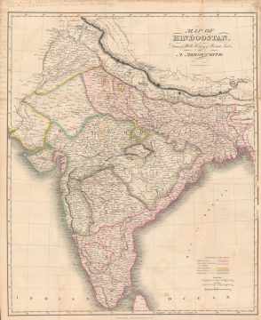 1817 Arrowsmith / Hall Map of India, Nepal, Bhutan, Himalayas