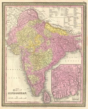 1854 Mitchell Map of Hindoostan