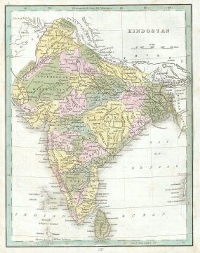 1835 Bradford Map of India