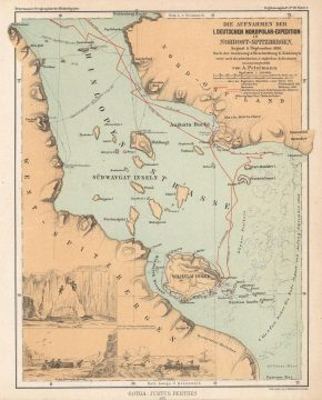1871 Petermann Map of the Hinlopen Strait, Svalbard, Norway