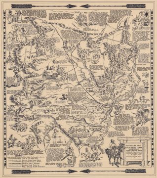 1949 Shane / Leno Pictorial Map of Warm Springs Indian Reservation, Oregon